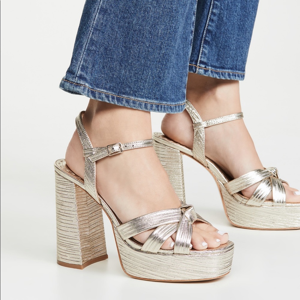 Alice and Olivia worn once flat form metallic shows